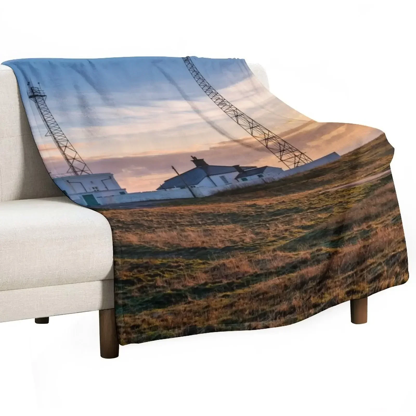 Flamborough Head Yorkshire Throw Blanket Flannel Fabric Custom Giant Sofa bed plaid Blankets