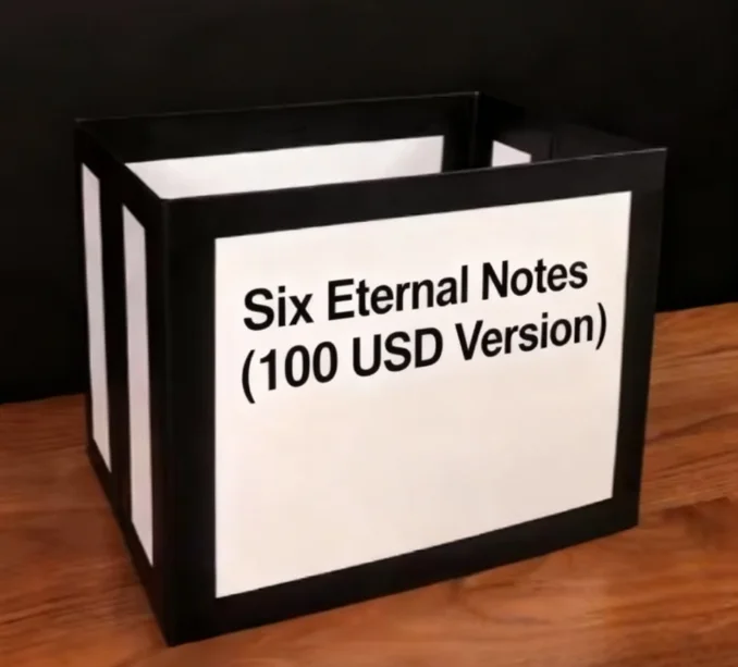 

Шесть вечных заметок (100 долларов США) Сценические фокусы Ментализм Магия Магия Волшебники Реквизит Трюк Аксессуар Иллюзия Коробка для денег