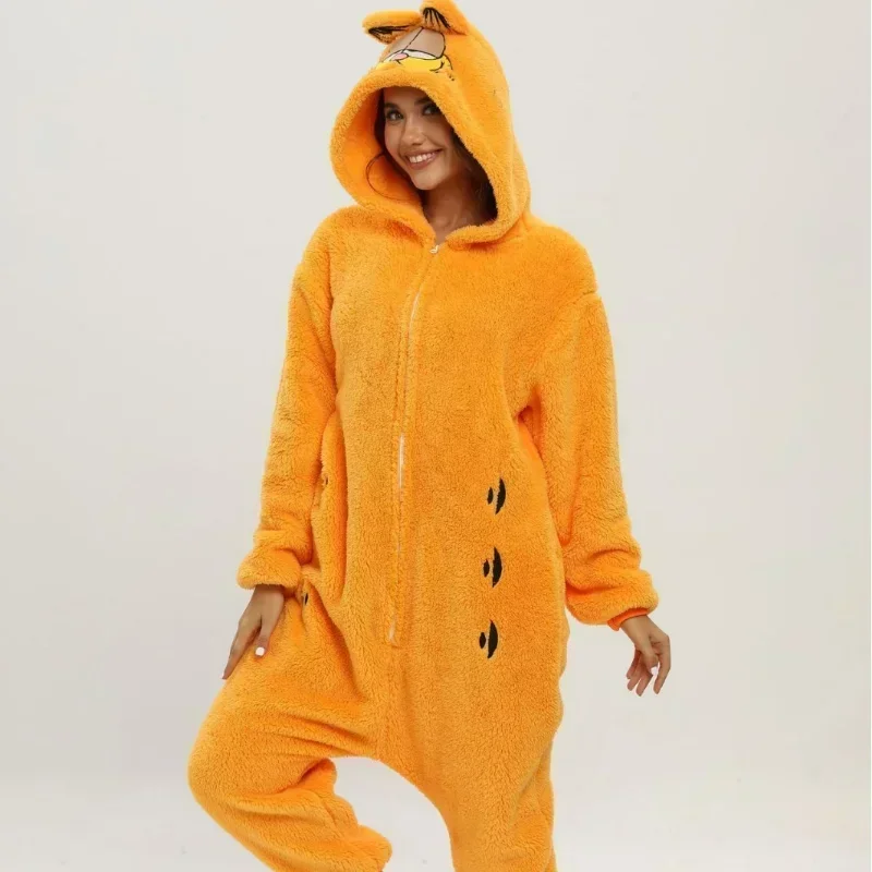 Hot Garfields Costumes Anime Onesies Cat Cosplay Pajamas Pyjamas Animal Sleepwear Jumpsuit Adults Pajama Set Gift