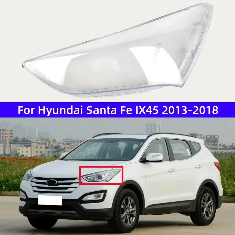 

For Hyundai Santa Fe IX45 2013 2014 2015 2016 2017 2018 Car Gadget Replace A Transparent PC Lights Shell Front Headlight Glass