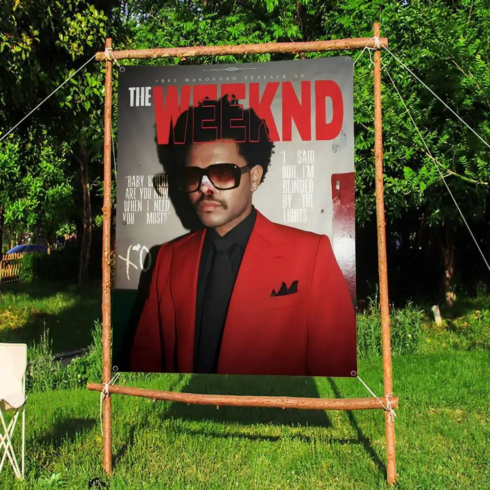 Singer The W-Weeknd Hurry Up Tomorrow 2025 Music Tracklist Nordic Cartoon Flag Art Science Fiction Room Home Home Decor Banner
