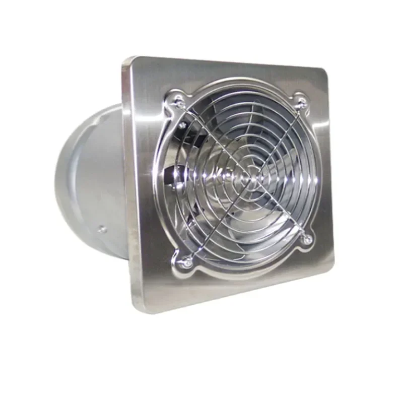 10 Inch Stainless Steel Pipe Exhaust Fan Booster 6'' Toilet Kitchen Hanging Wall Window Duct Fan Air Ventilator Extractor Blower