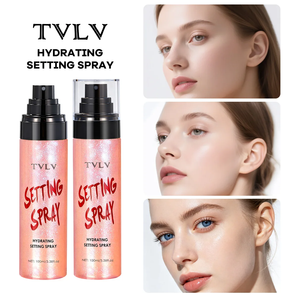2 Pcs Set Moisturizing Setting Spray,Long-Wearing Makeup Fixing Spray,Waterproof Facial Setting Water,Suitable for All Skin Type