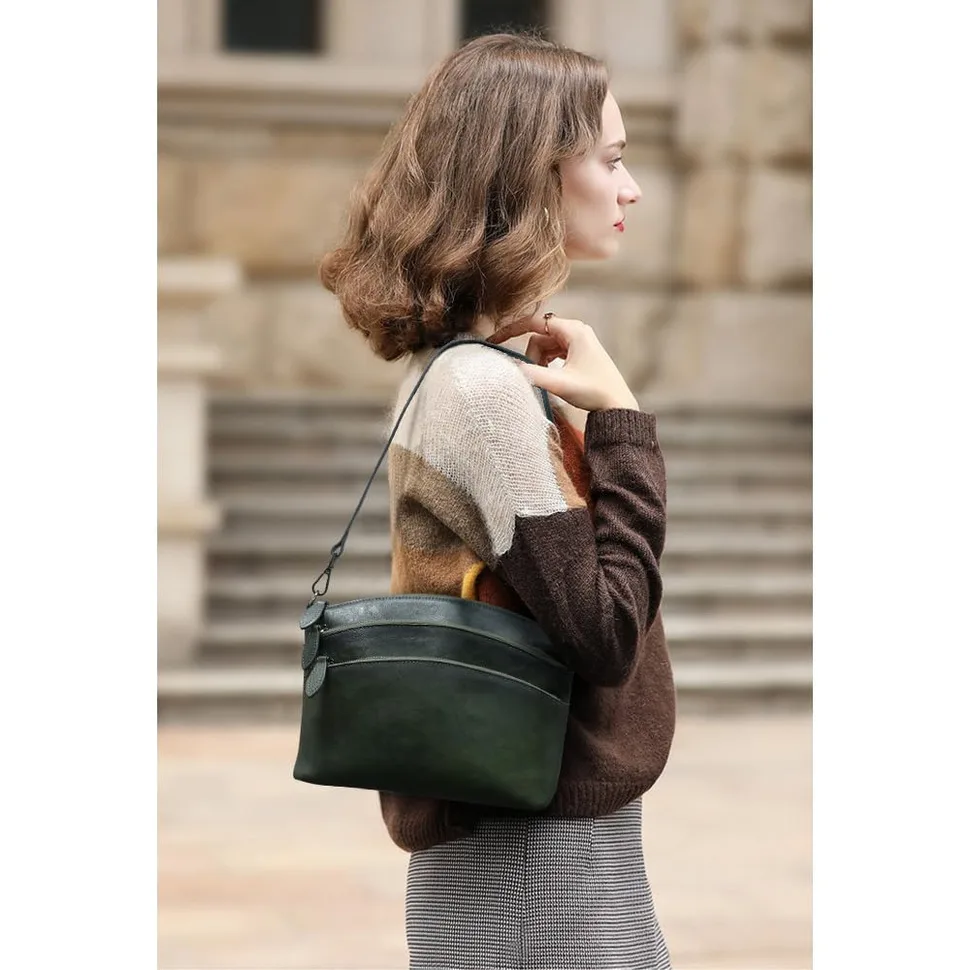 

OYIXINGER винтажная женская сумка из воловьей кожи с верхним слоем в стиле ретро, женская сумка через плечо из натуральной кожи, новинка 2023 г.