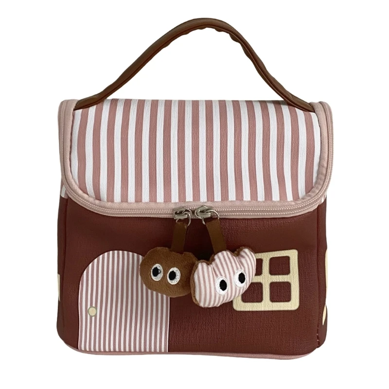 

E8FB Handheld Makeup Bag Large Capacity Wash Bag Lovely House Cosmetic Bag for Travel
