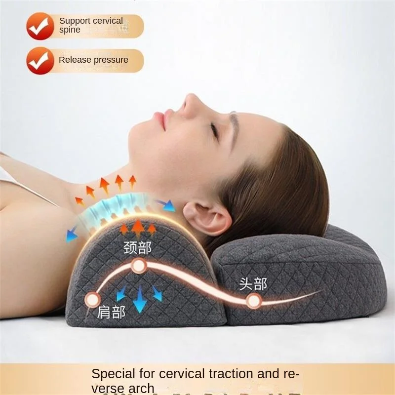 traction neck pillow, slow rebound memory pillow, sleep friendly neck pillow, sleep pillow, body pillow, bedding, home pillow