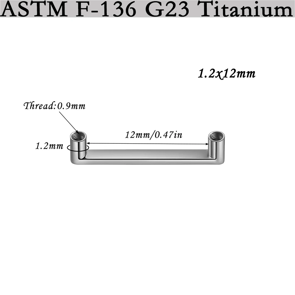 G23 Titanium Surface Piercing Double Threaded Dermal Anchor