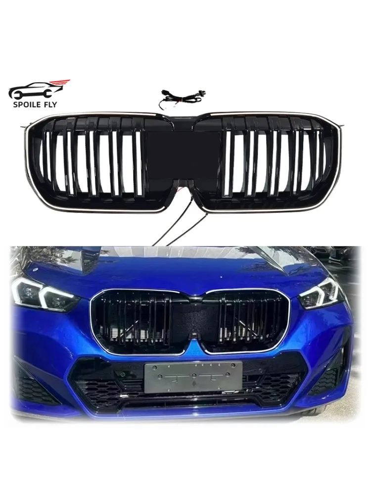 2023 Tot 2025 Auto Front Led Licht Roosters Voor Bmw X1 U11 U12 Dubbele Slat Stijl Bumper Kap Mesh Grid Racing lamp Grill Body Kit - afbeelding 2