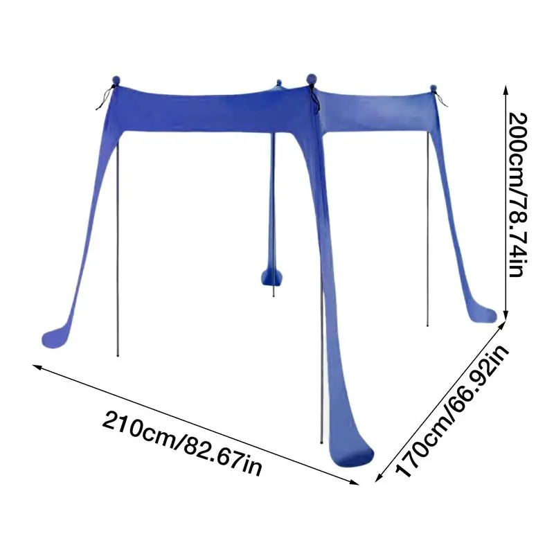 Imagem -06 - Família Sunshade Beach Tent com Sandbag Lycra uv Grande Dossel para Acampamento ao ar Livre Sombra Solar Conjunto Toldo Upf50 Mais uv