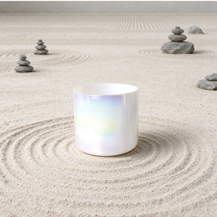 Gradient Crystal Singing Bowl, Yoga Stress Relief Percussion Music Bowl for Meditation & Sound Healing