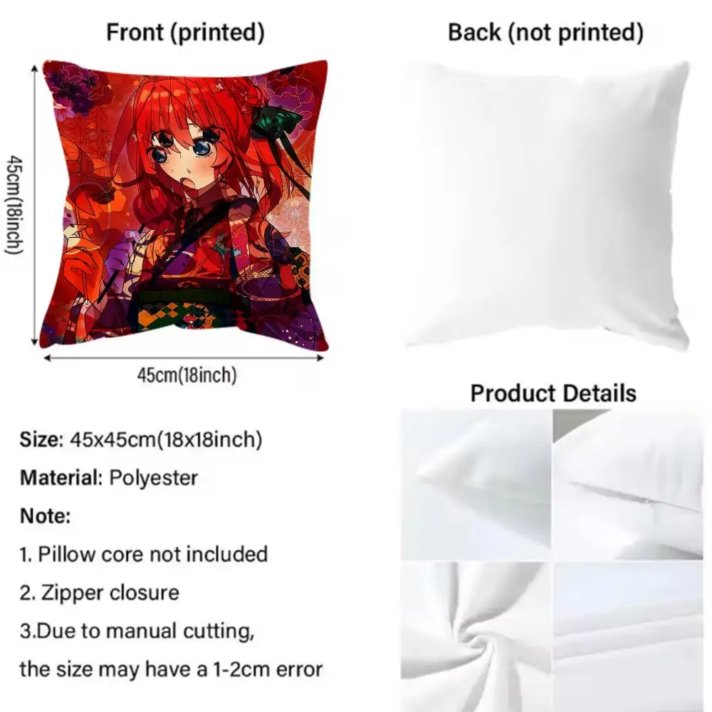 Taie d'oreiller à motif imprimé, housse de coussin pour salon, canapé et décoration de chambre à coucher, m-miku n-akano w-wafu