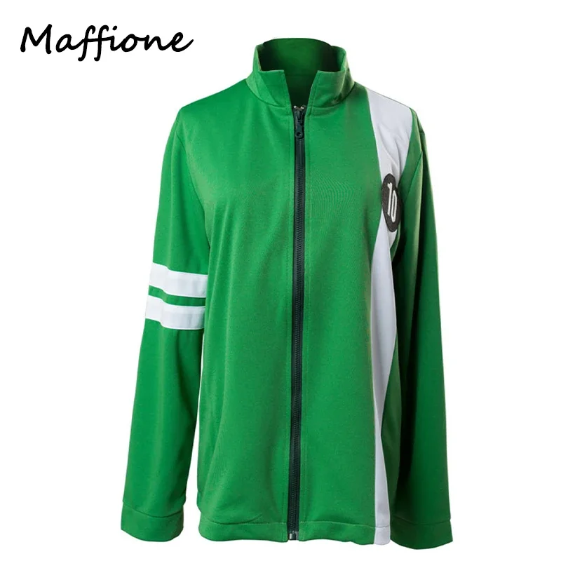 Ben cosplay Tennyson 10 costume coat green jacket kids Boys Girls cotton zip up jacket overcoat casual tops T-shirts for adult