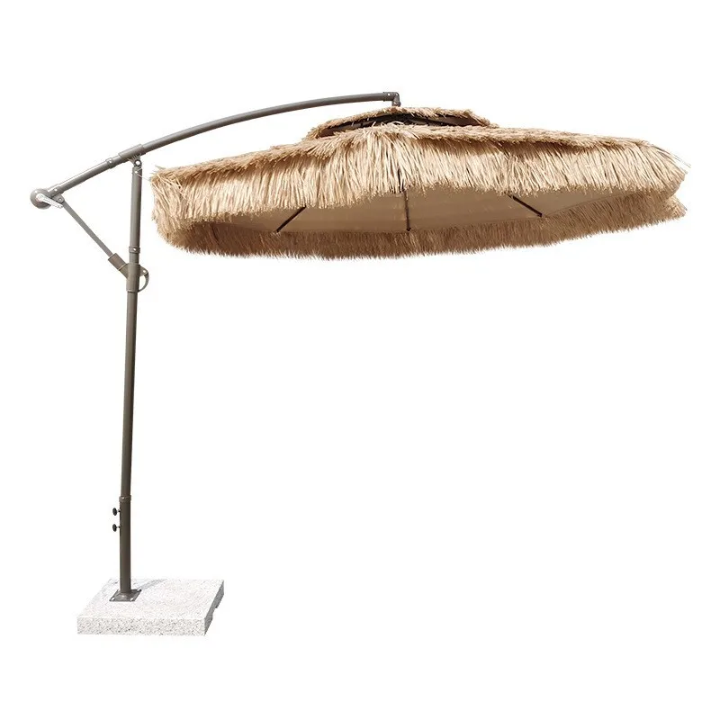 Outdoor parasol simulation straw scenic bed and breakfast courtyard thatched column