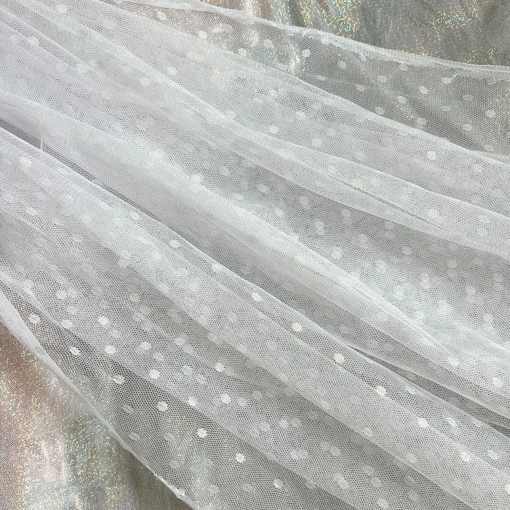 قماش جاكار دوت شبكي من الدانتيل ، تول لفساتين النساء ، ملابس ذاتية الصنع ، شبكة بوليستر للبعوض ، مواد تطريز مرقعة ، 100x150cm
