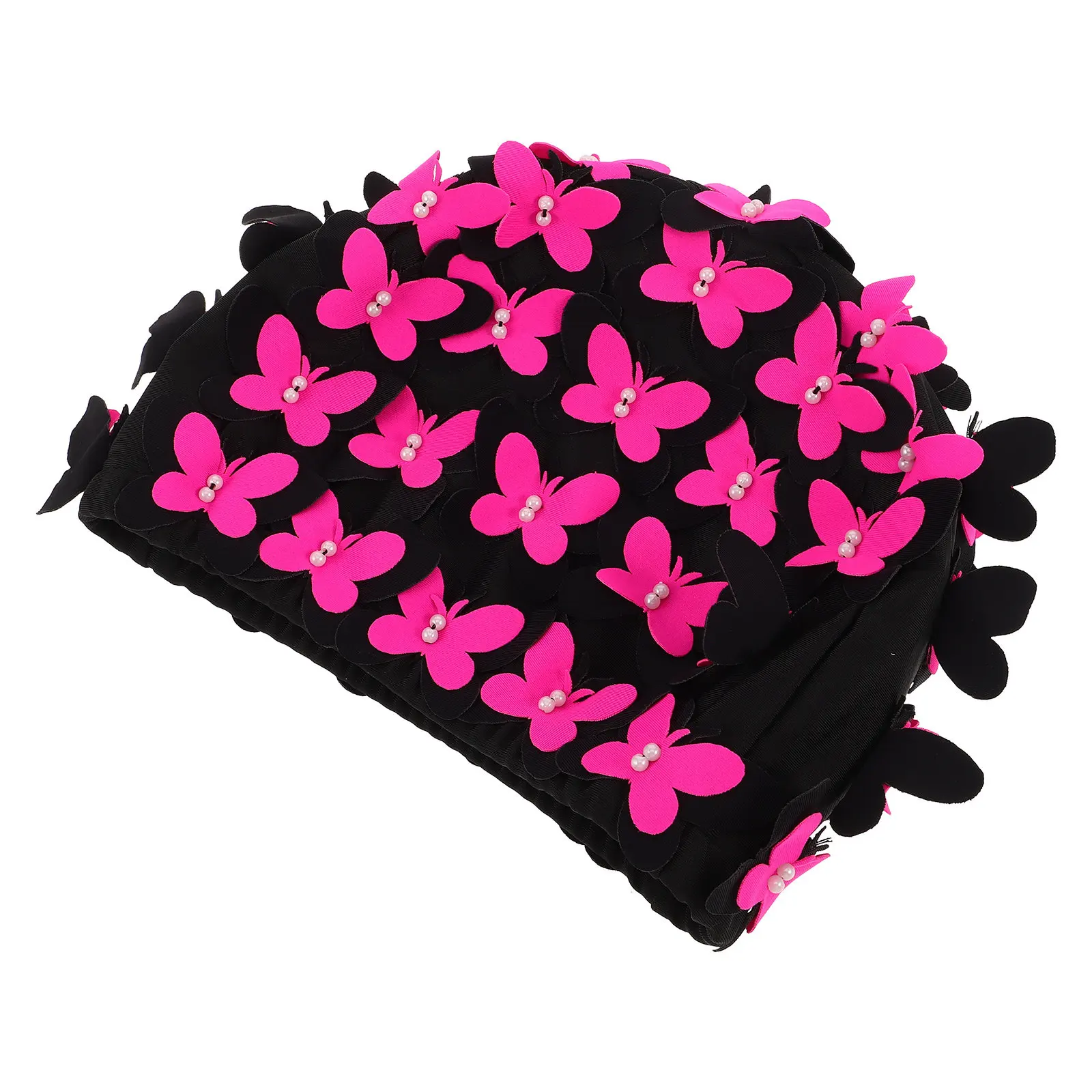 

3D Butterfly Swim Cap for Women Ear Cover Waterproof Stylish Adults Bathing Cap Long Hair Swimming Pool Use Swimming Hat