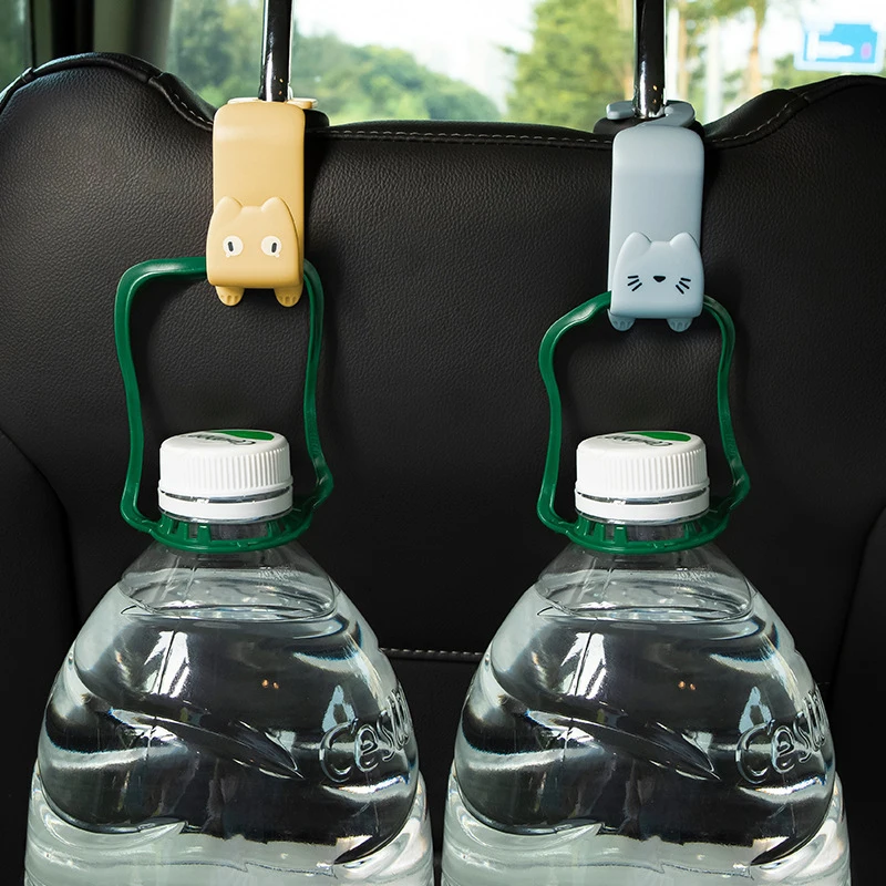 2Pcs Cartoon Car Hook Creative Car Seat Hanger Hook Organizer Stand Bags Clothes key Sundries Clip Auto Interior Accessories