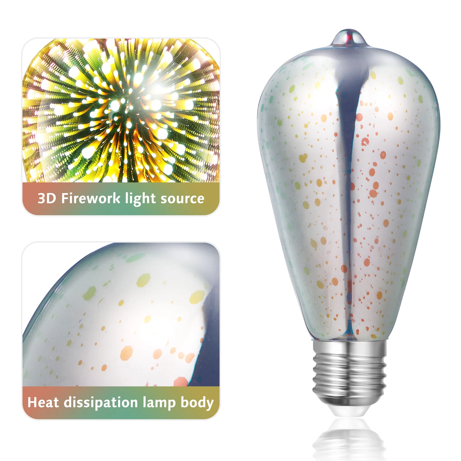 

Beautiful Light Firworks Design Bulbs Birthday Celebration LED 3d Glass Unique Suitable for Any Occasion