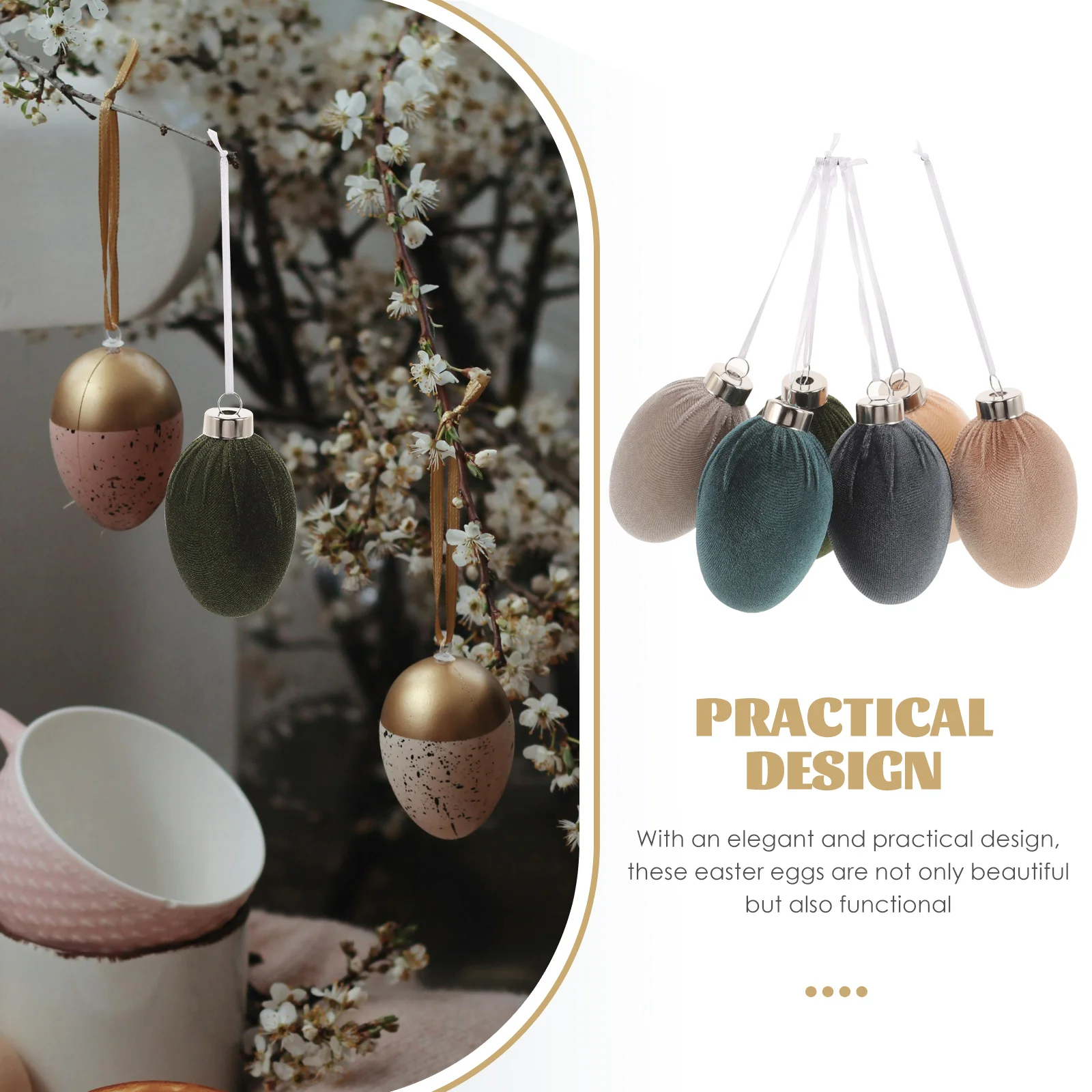 

12 Pcs Velvet Easter Eggs Decoration Deep Color Festive Hanging Props Easter Scene Party Display Home nament Egg Hunt