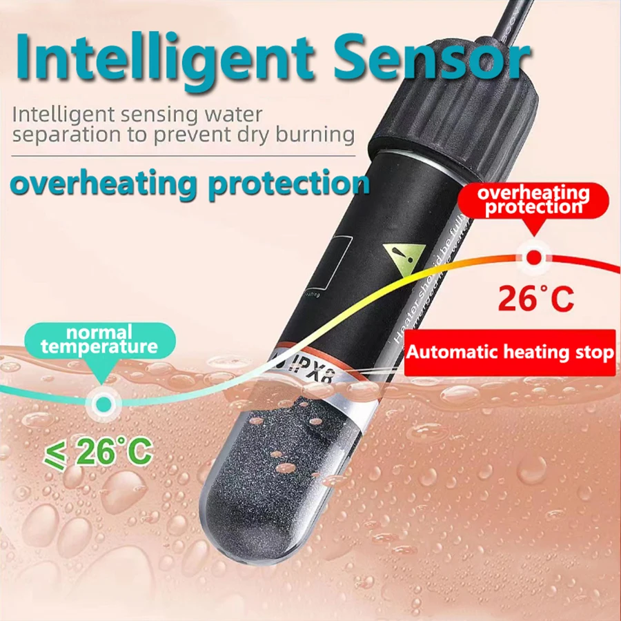USB Mini Aquarium Heating Rod for Small Fish Tank 26°C Constant Temperature Aquarium Heater Submersible Thermostat Heater 10W