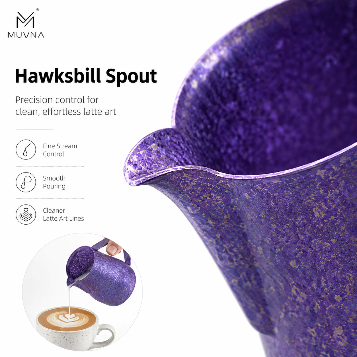 MUVNA Ti-Art 450ml Colorful Ti - đánh giá và giá Barista Milk Jug