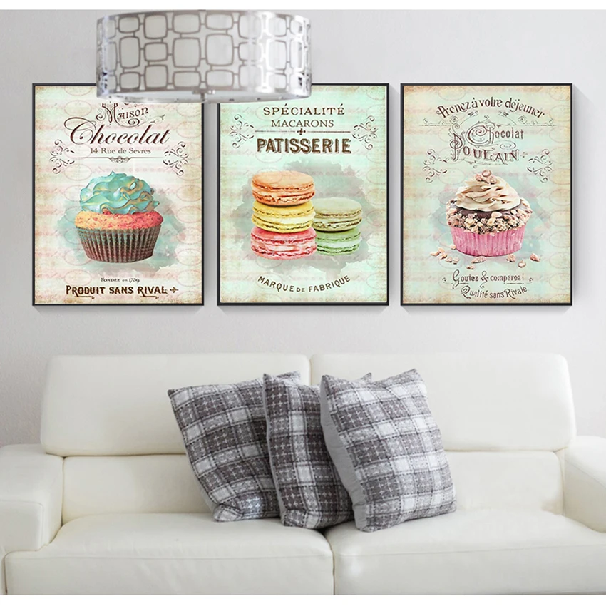 Wall Art Picture For Living Room Decor No Framed Nordic Decoration Home Posters Kitchen Restaurant Dessert Bread Canvas Painting