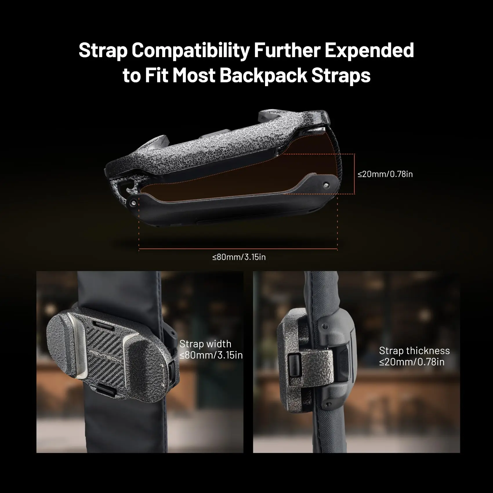 مشبك كاميرا PGYTECH Beetle V2 (مشبك فقط)، مشبك حقيبة ظهر سريع التحرير، متوافق مع Arca-Swiss، نظام SnapLock