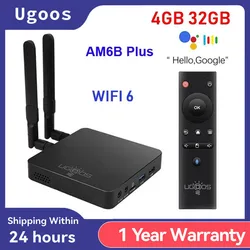 Ugoos AM6B Plus Amlogic S922X-J 2,2 GHz TV BOX WIFI6 Android 9 LPDDR4 4 GB RAM 32 GB ROM 4K Media Player 2,4/5G 1000M Set Top Box