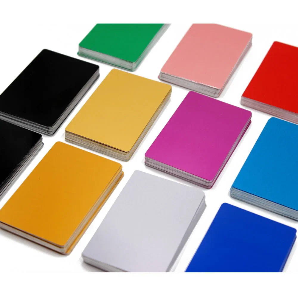 Imagem -06 - Cartões para a Máquina da Marcação do Laser Folha de Metal Multicolor da Liga de Alumínio Material de Testes 86x54 mm Espessura 02 0.5 mm