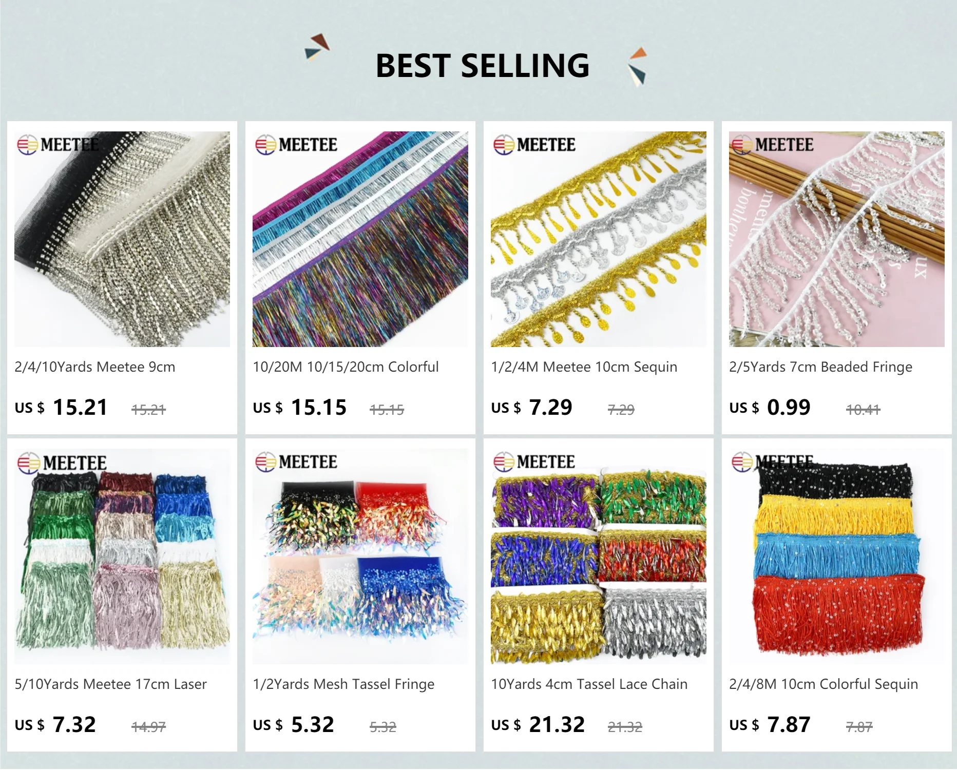 1/2 Yards Meetee 9 cm Diamantkette Fransen Quaste Spitzenbesatz Perlenband DIY Bekleidung Unterwäsche Rock Kleid Dekoration Zubehör – Detail 1