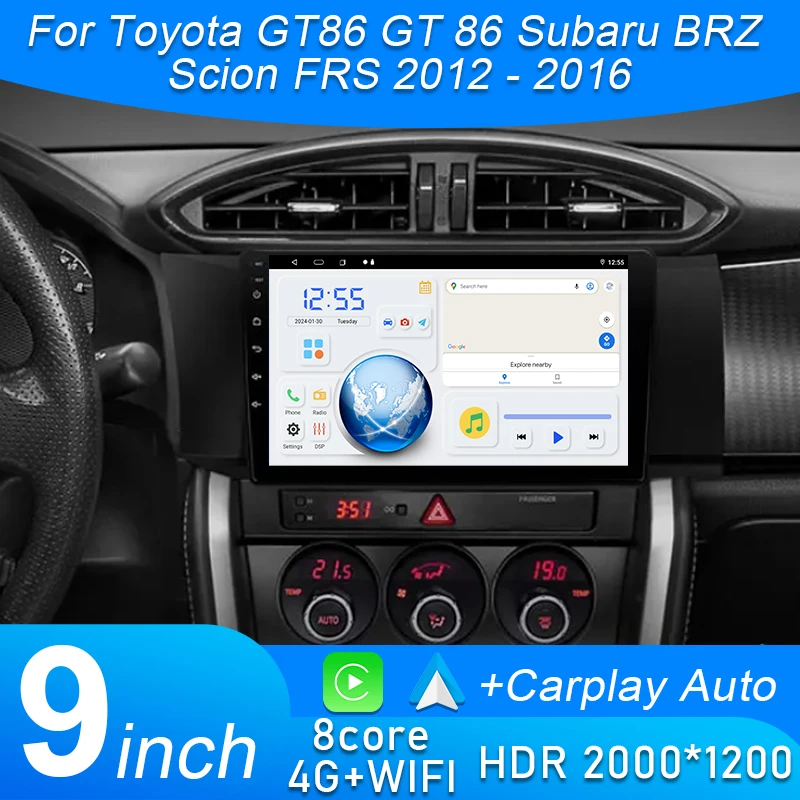 

Android 15 для Toyota GT86 GT 86 Subaru BRZ Scion FRS 2012 2013-2016 Автомобильный GPS-навигатор Радио AndroidAuto Carplay Головное устройство