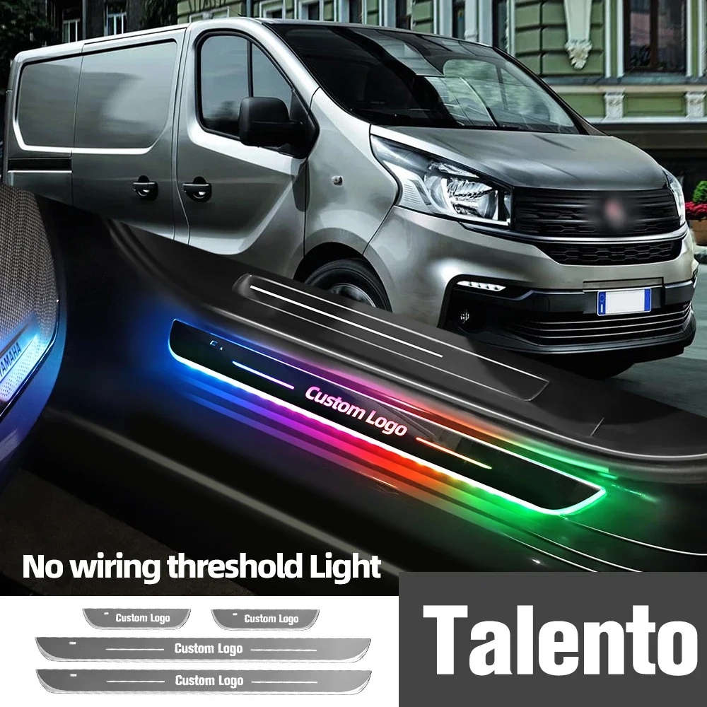 

For Fiat Talento 2016-2018 2017 Car Door Sill Light Customized Logo LED Welcome Threshold Pedal Lamp Accessories