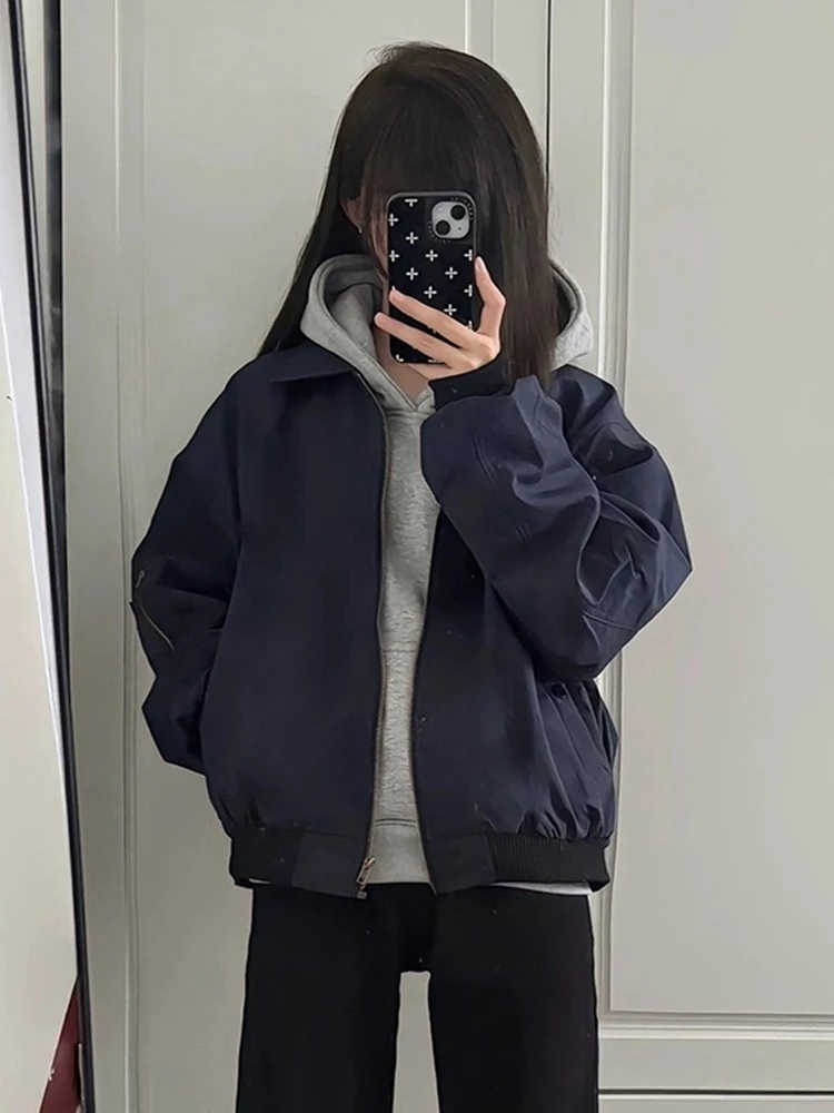 

Мужская куртка Cleanfit American Sle Pilot: модная, в стиле High Street, из синего хлопка, для осени