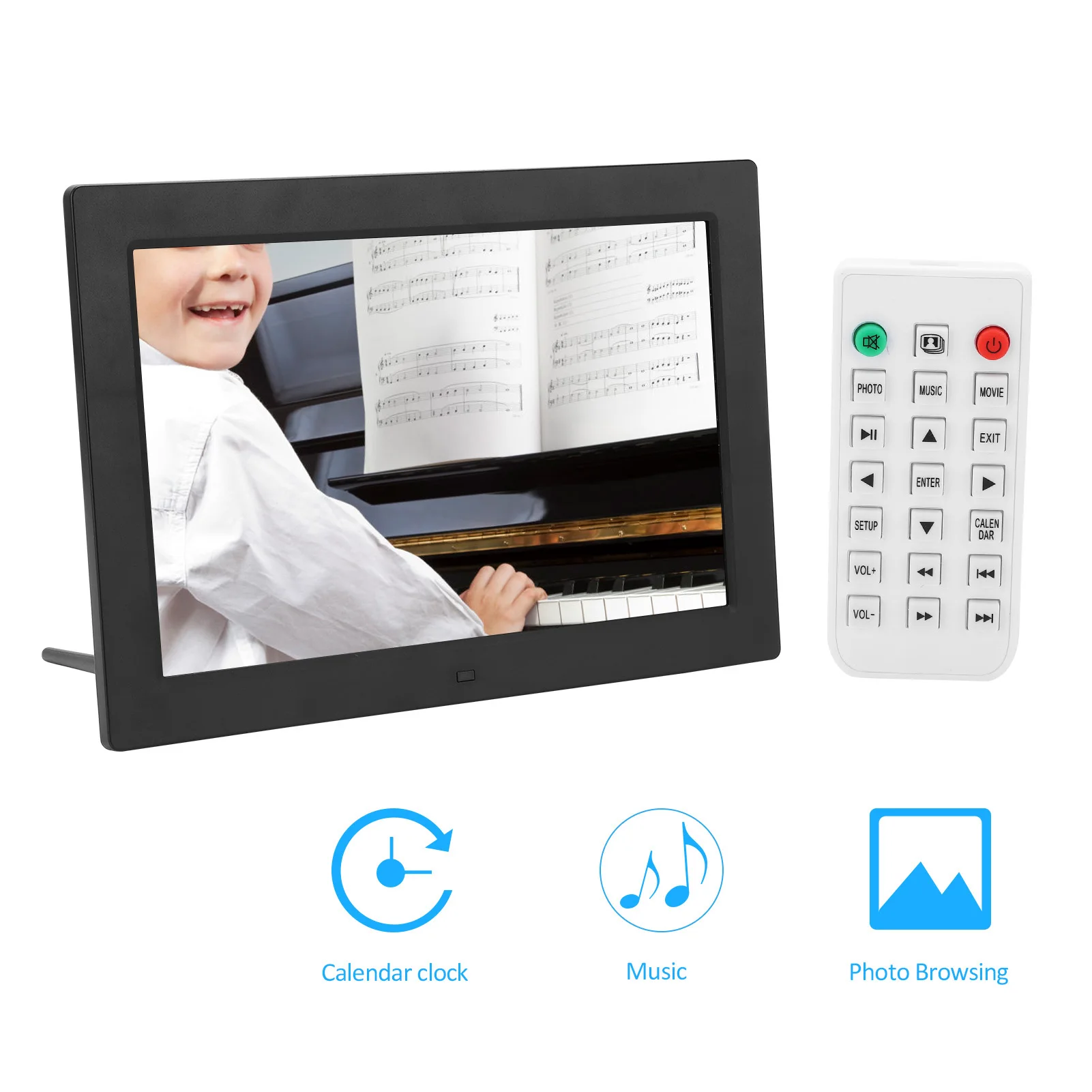 

12in HD Digital Photo Frame 1280x800 Resolution Support MP3/MP4/Image Playback Digital Photo Frame with Remote Controller