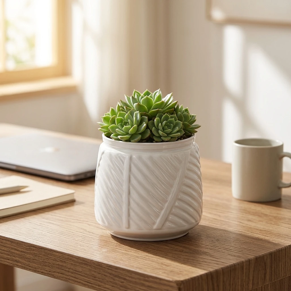 Plant Lovers Banana Leaf Planter Indoor Desktop Decoration Creative Resin Pot Self Watering for Home Office Decor