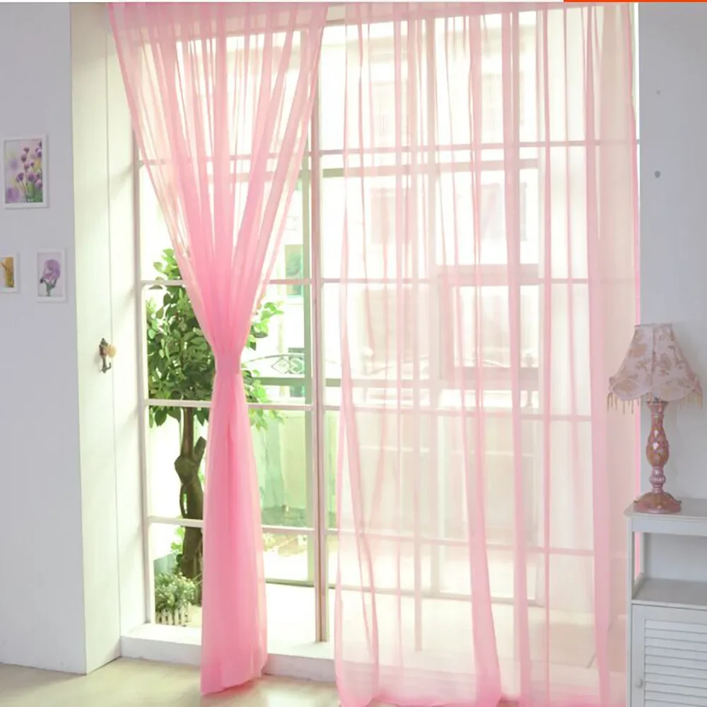 Transparent Window Gauze Solid Color Wedding Glass Gauze Household Products Light Luxury Style Easy To Install Curtains new