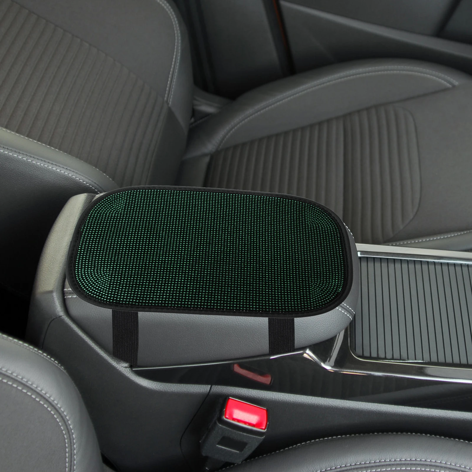 

Elastic Car Armrest Cushion Center Console Pad Protector Cover Rhinestone Decor Breathable Comfortable Easy Installation Durable