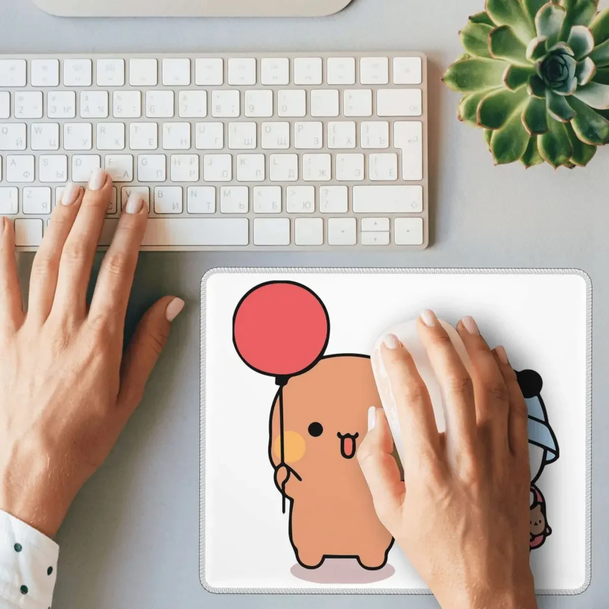 Bear And Panda Bubu Dudu Balloon Mouse Pad Computer Keyboard Mouse Mat Gamer PC Desk Mat Office Accessories Table Mats