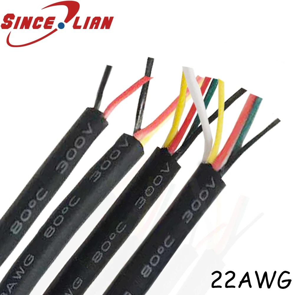 22AWG Soft Sheathed Cable 2core 3core 4core Wire Square Sheath Line Control Wire for Keyboard Electrical Connect Cable