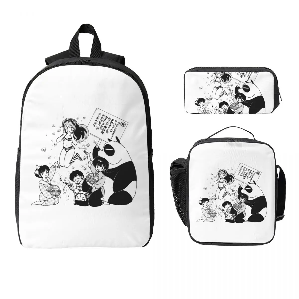 

Ranma 12 Urusei Yatsura Backpack Student Boys Girls BookBag School Bag Laptop Shoulder Bags 3ps Insulated Lunch Bag Pencil Case