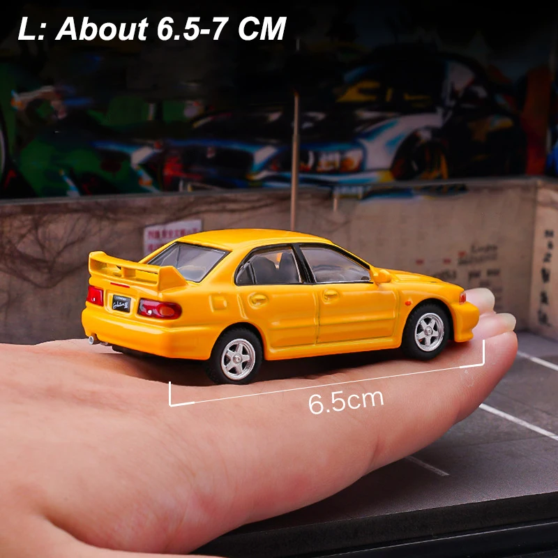 JKM 1/64 Lancer EVO Mini Model Car Alloy Vehicle Six Generations Diecast Hobby Toys with Box Collection for Adults Gifts