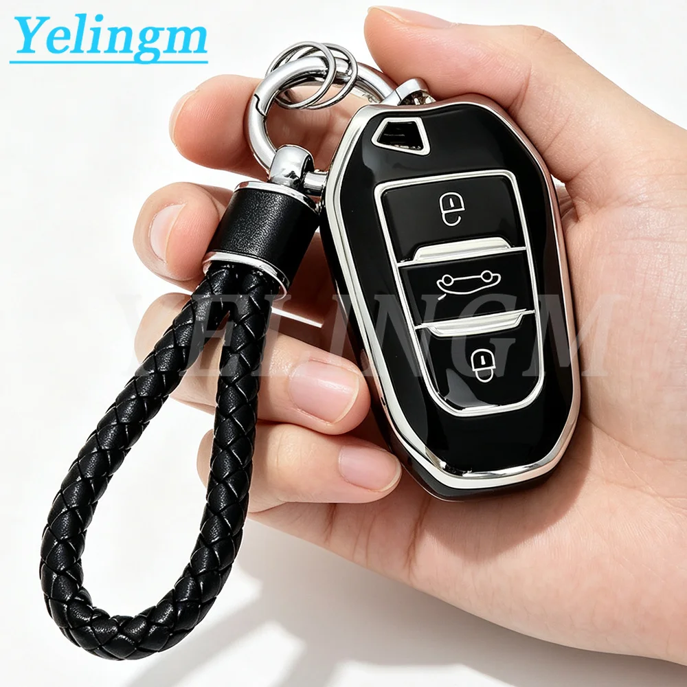 Schlüsselanhänger-Hülle für Peugeot 2008 3008 4008 5008 308 408 508 Citroen C1 C2 C4 C6 C3-XR Picasso Grand DS3 DS5 Auto-Schlüsselanhänger
