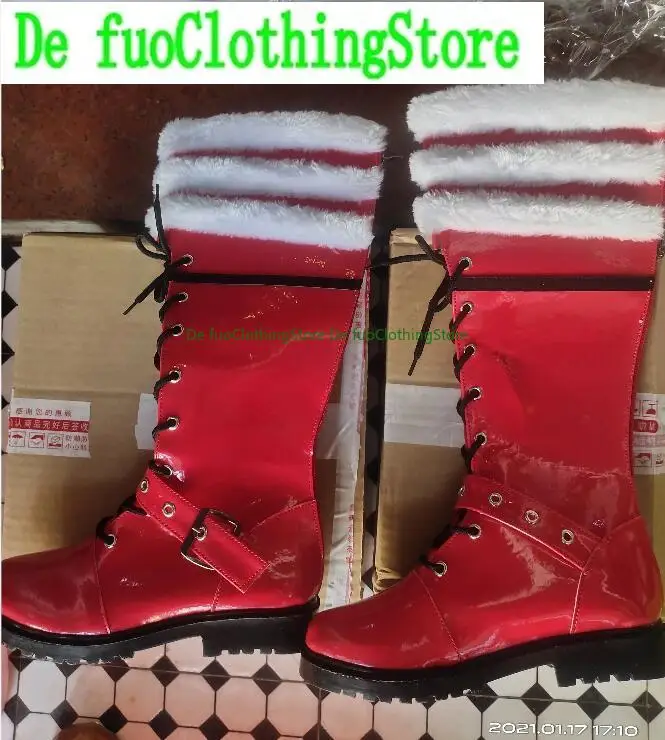 Defuo Okumura Rin Blu Esorcista Ao no Esorcista Mephisto Pheles Scarpe Cosplay Stivali Gioco di Natale Anime Scarpe di Halloween