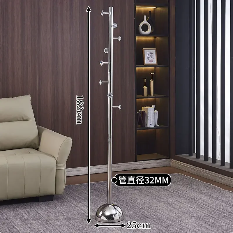 Nordic Stainless Steel Hanger Vertical Bag Rack Light Luxury Floor Extra Thick Durable Clothes Coat Rack Bedroom Furniture