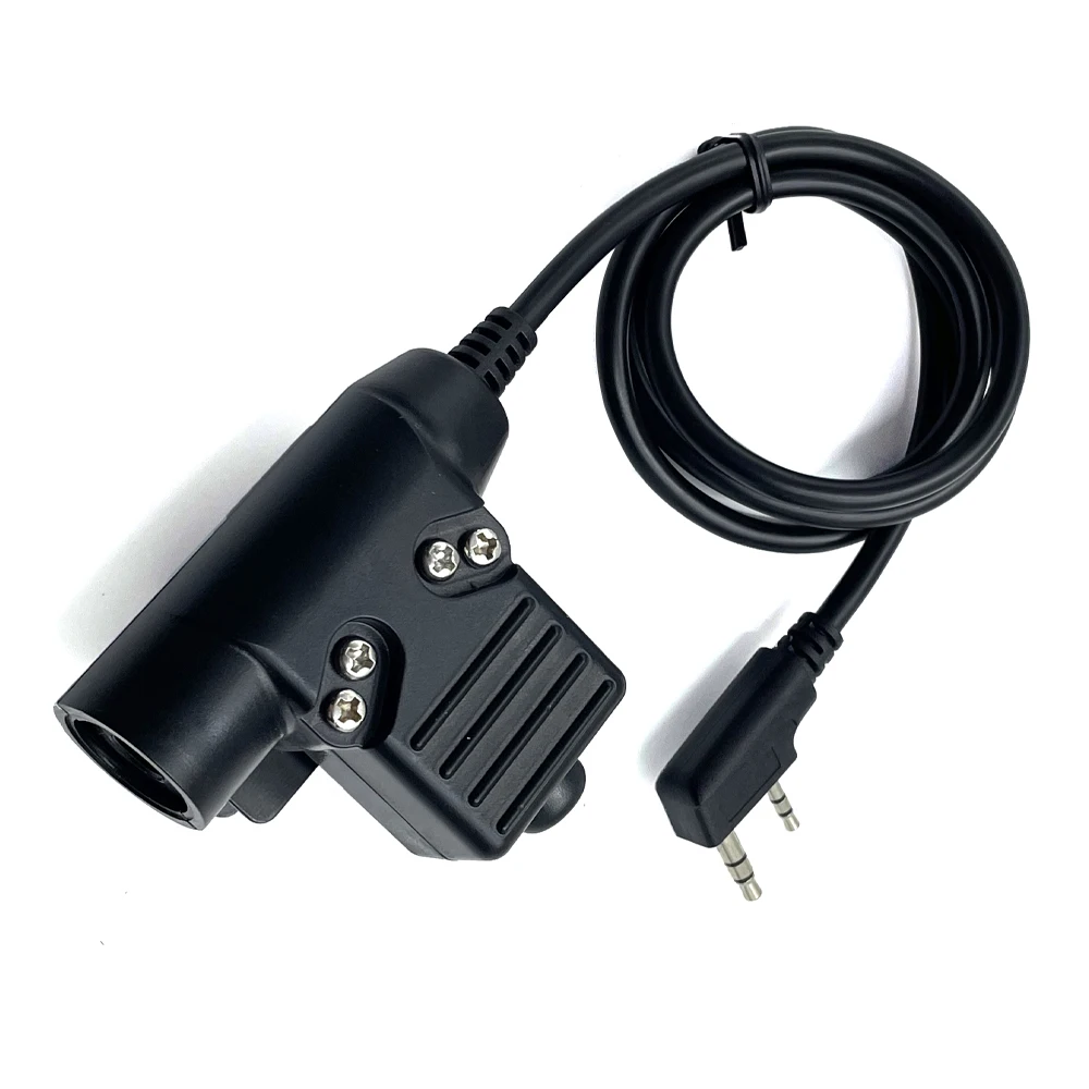 Earmor Tattico PTT Cavo Spina Adattatore Auricolare per Kenwood Baofeng UV-5R UV-5RE Plus BF-888S Walkie Talkie Ham Radio