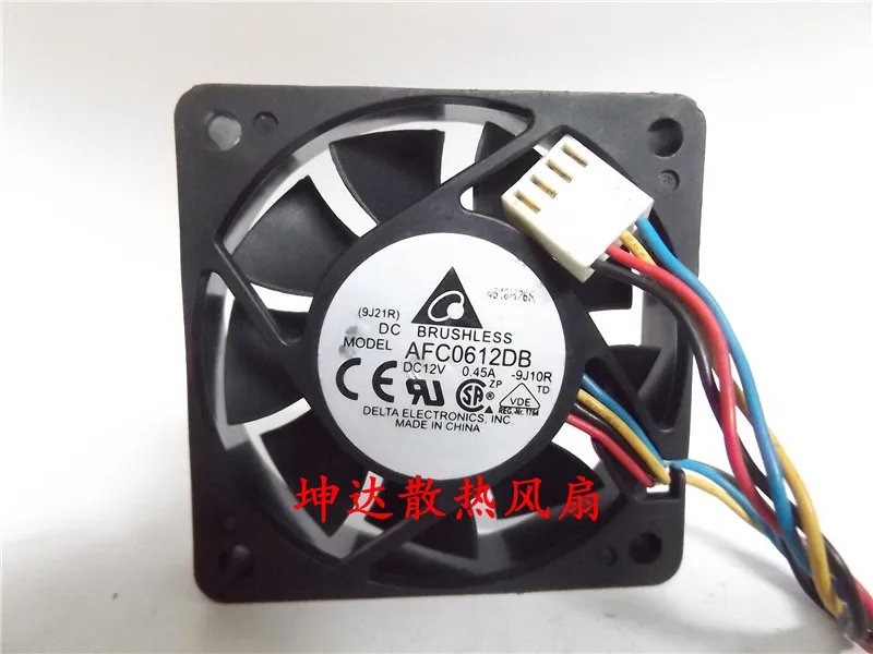 Delta Electronics AFC0612DB DC 12V 0.45A 60x60x15mm 4-Wire Server Cooling Fan