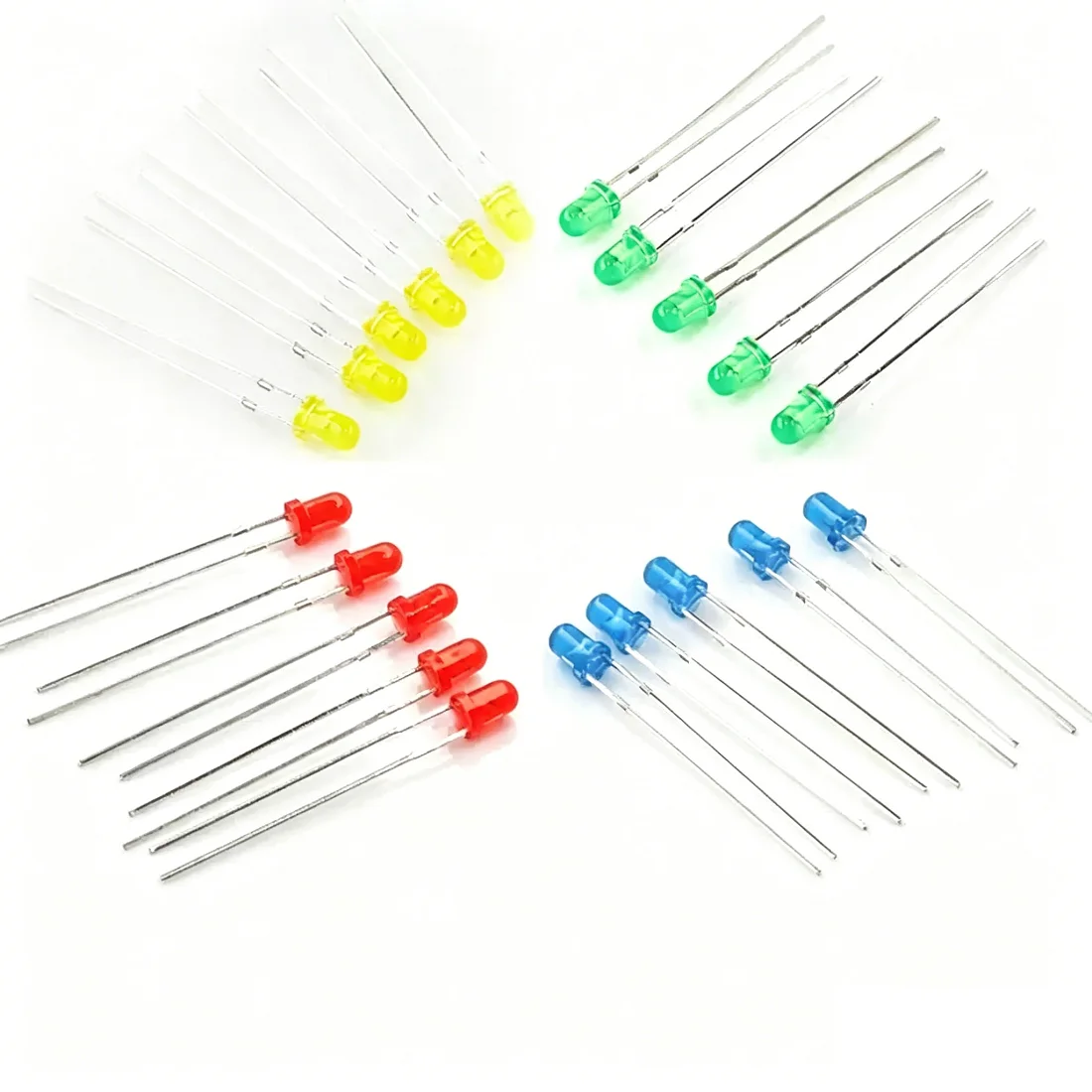 10PCS/LOT LED F5 Diffused  Round 5mm Light Emitting Diode (RED/BLUE/GREEN/ORANGE/YELLOW)