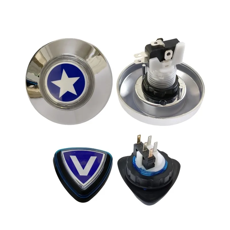 Arcade Game Parts Blue LED Star Button for Coin Operated Machines Motorcycle Racing Game Accessories