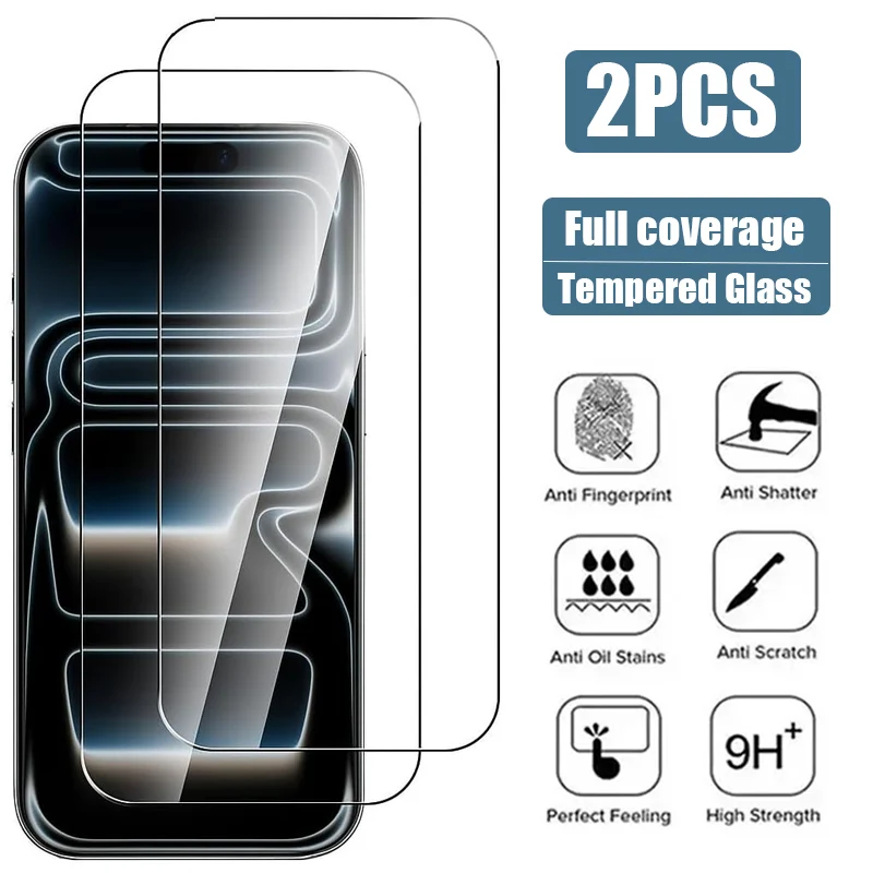 2PCS Tempered Glass For iPhone 15 14 13 12 11 Pro Max 13 Min