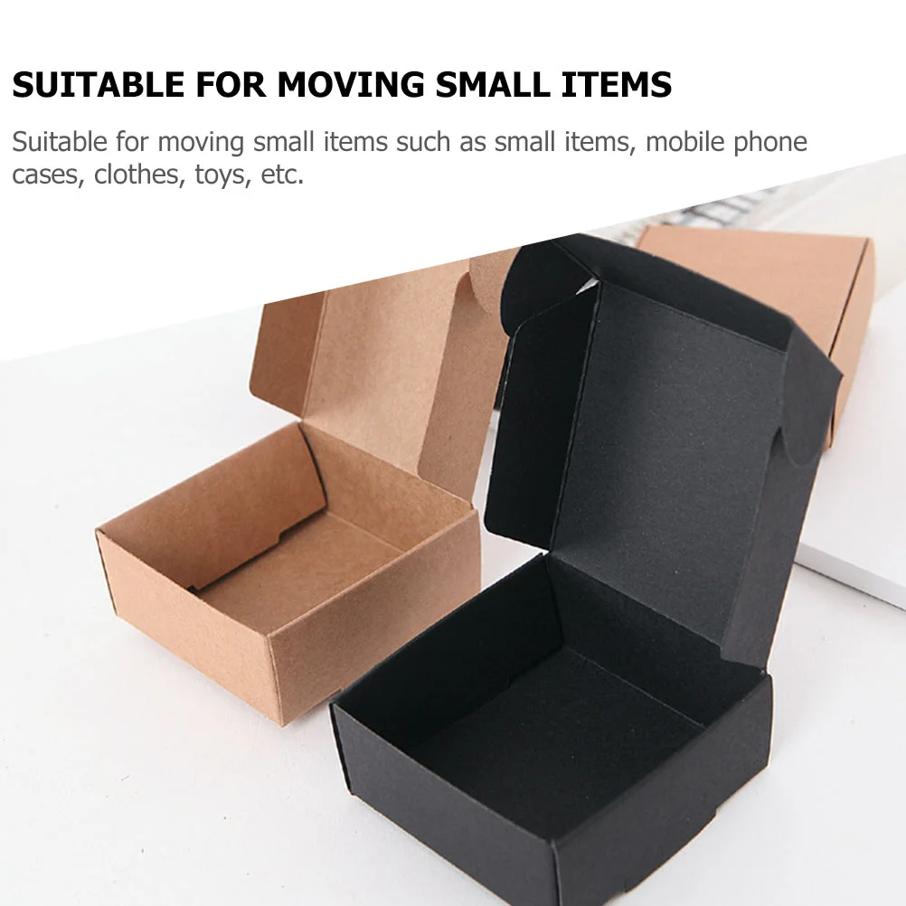 24 Pcs Packing Boxes Paper Package Gift Folding Storage Container Moving Aircraft Express Black Cases