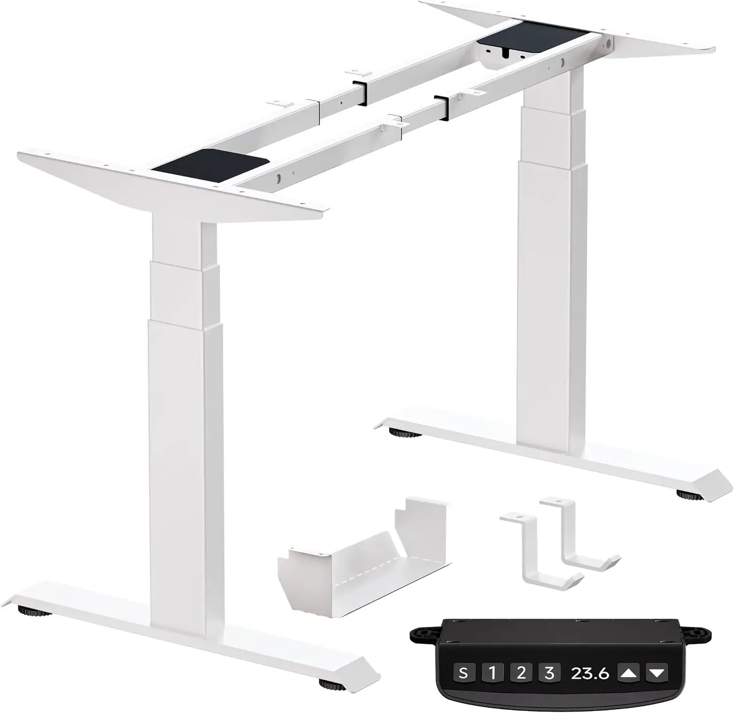 Dual Motor 3-Stage Electric Standing Desk Frame,3 Memory Height Presets, Table Legs Up to 49.2